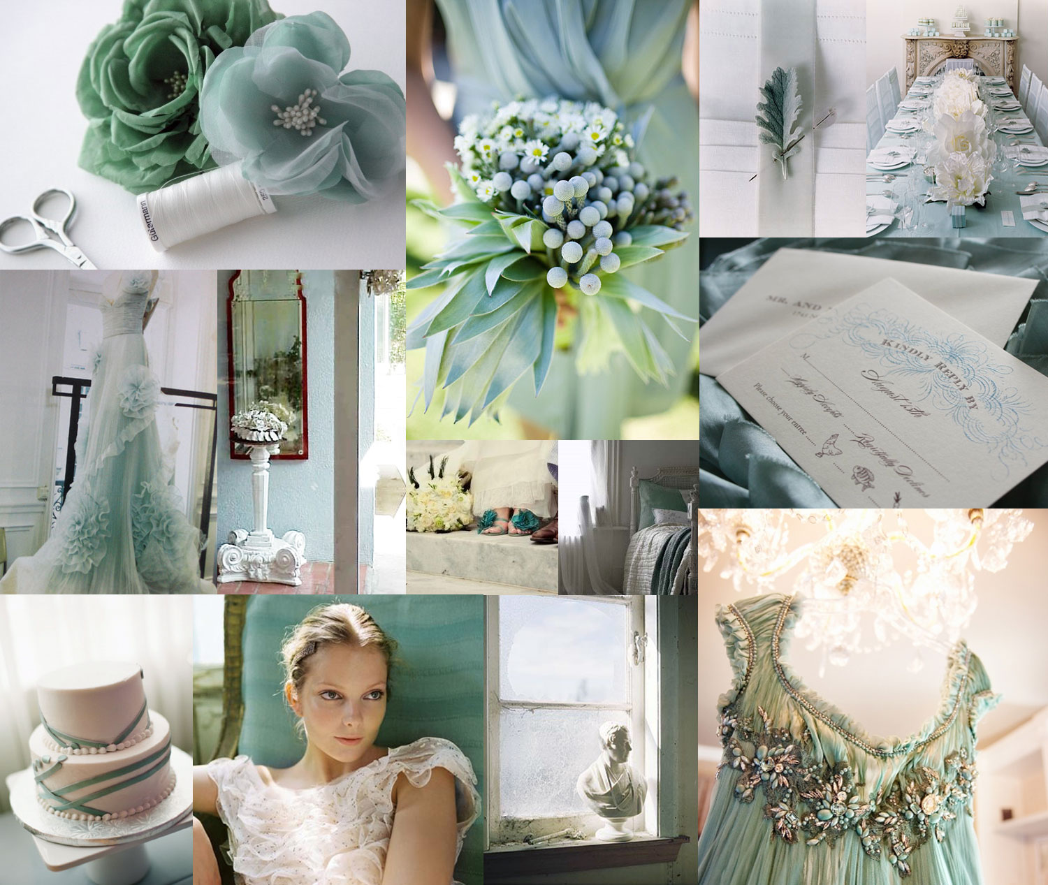 Lilac and jade wedding flowers